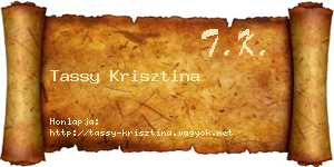 Tassy Krisztina névjegykártya